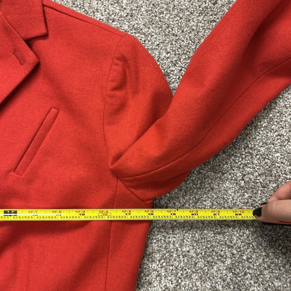 Liz Claiborne Blazer Jacket Womens 6 Red Wool Twill Button Front Pockets Lined - Picture 3 of 6